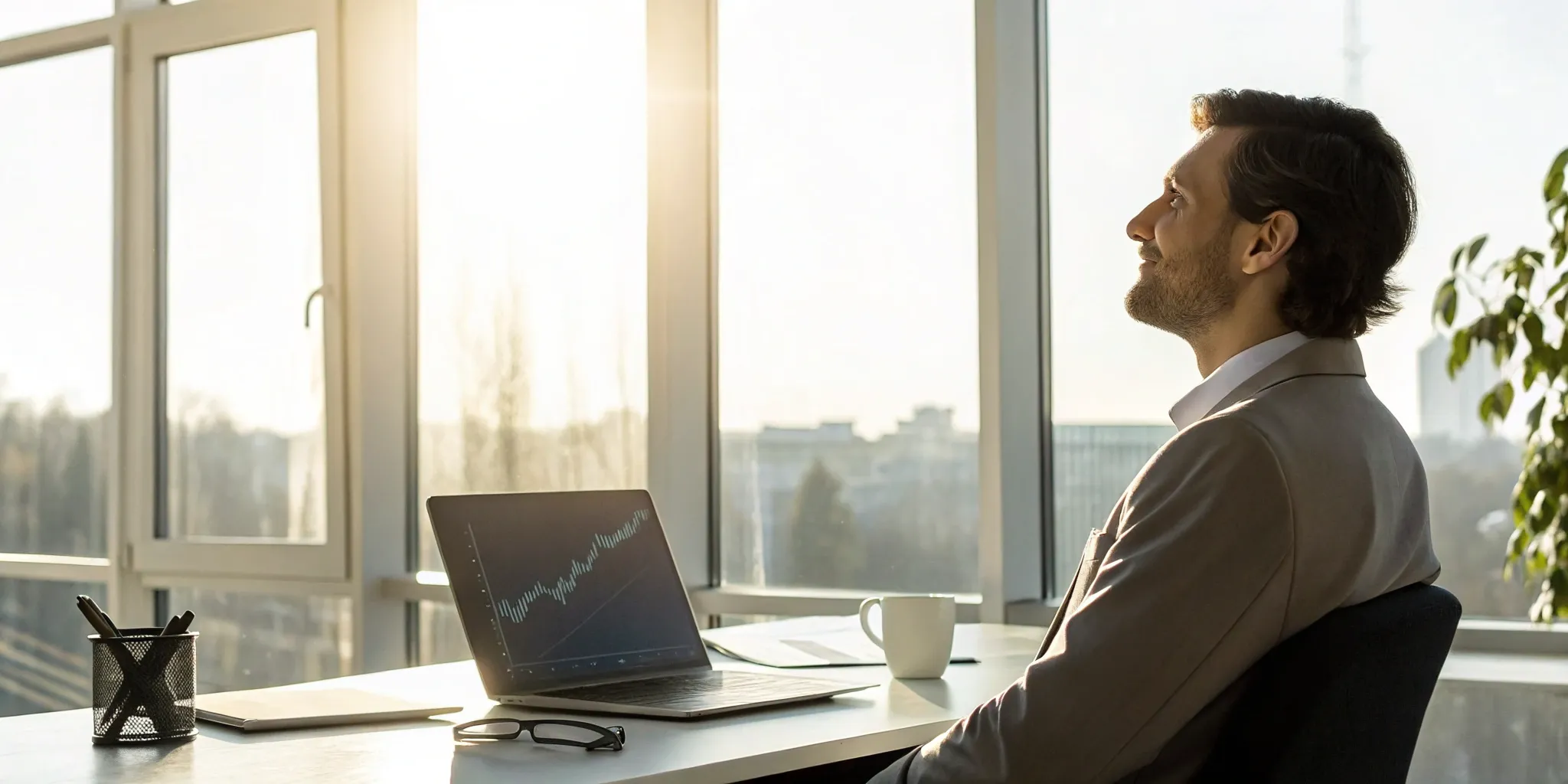 AI business loan matching on laptop.