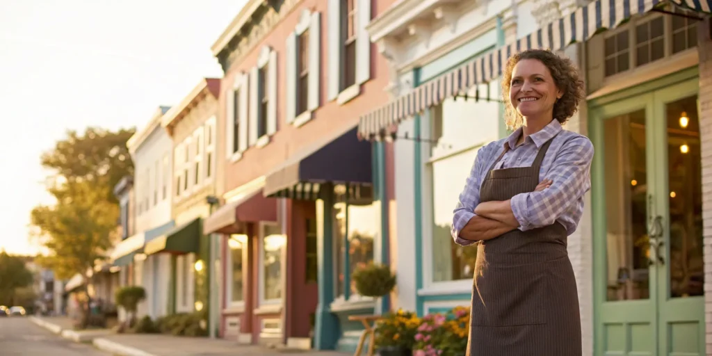 Confident small business owner symbolizes growth.