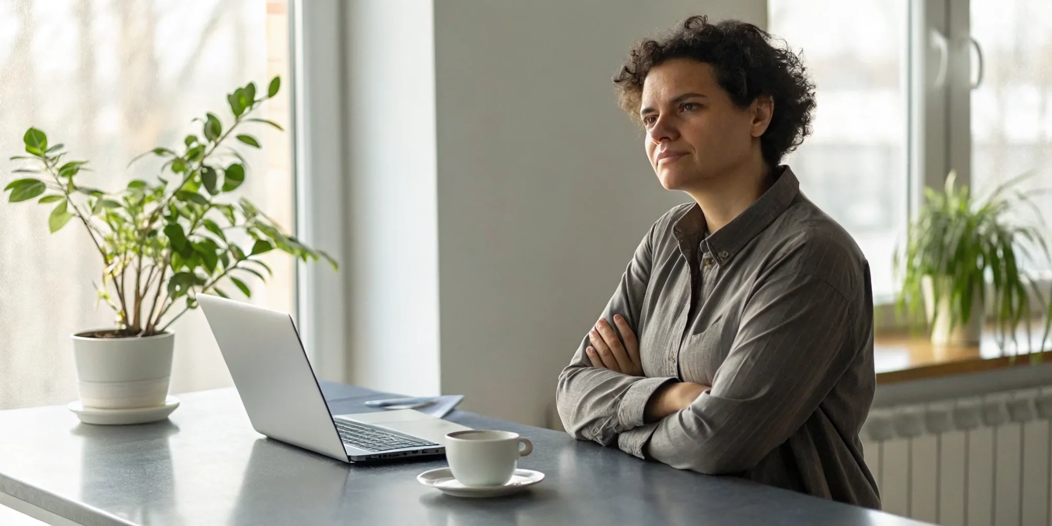 Person at a desk with a laptop working to remove a charge off from their credit report.
