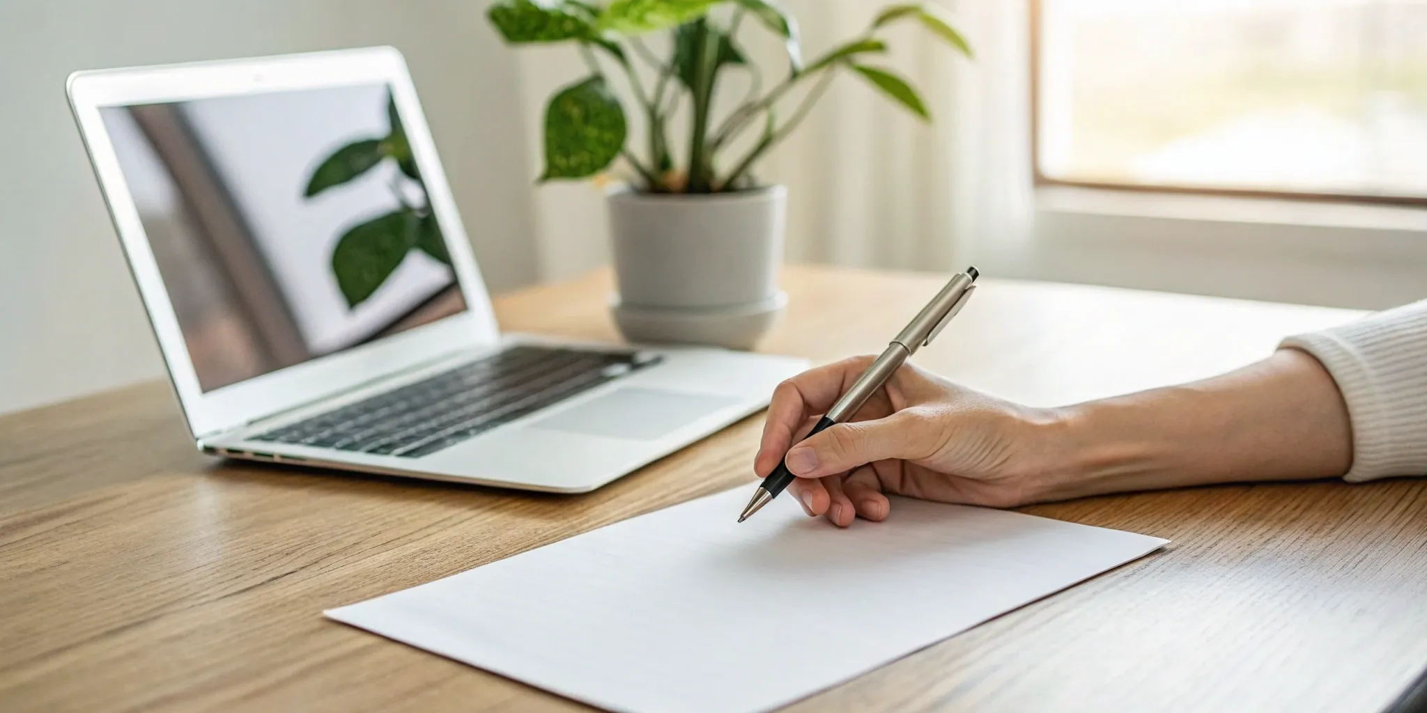 A person writing a hard inquiry removal letter at a desk.