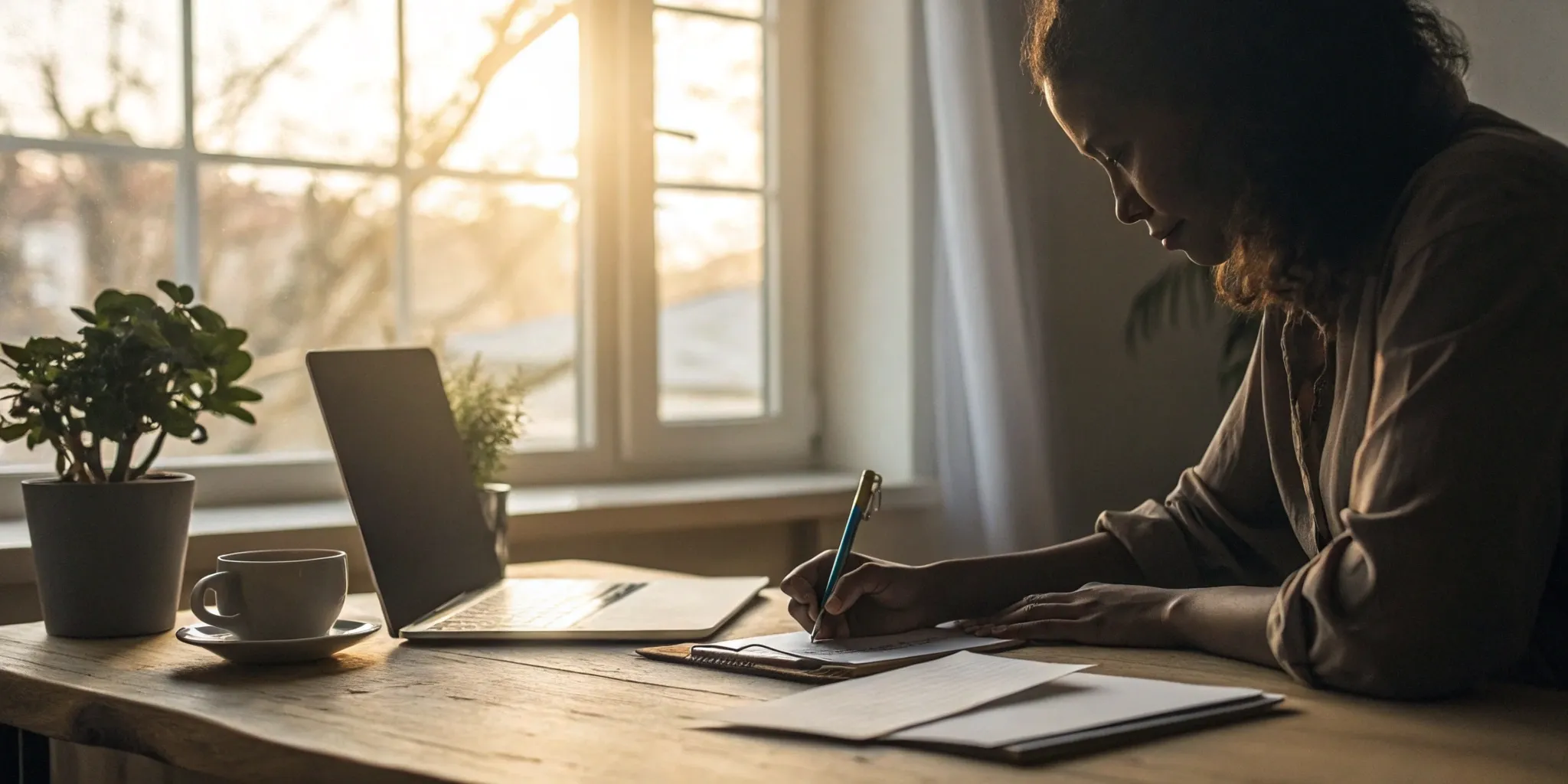 Woman at her desk writing a 609 dispute letter to fix her credit report.