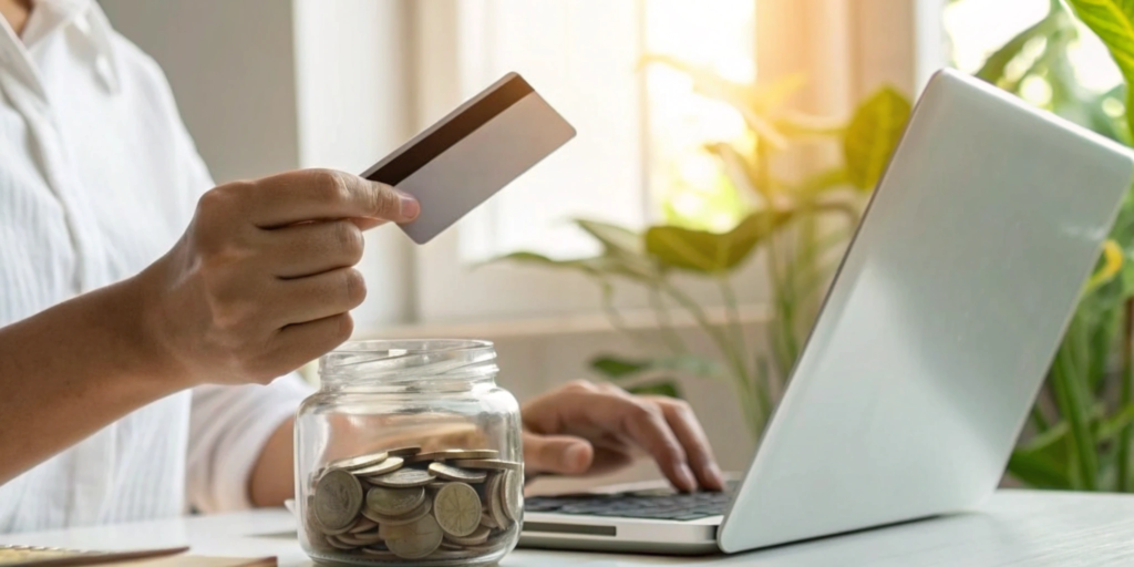 A person holds one of the best secured credit cards with no annual fee to build their credit score.