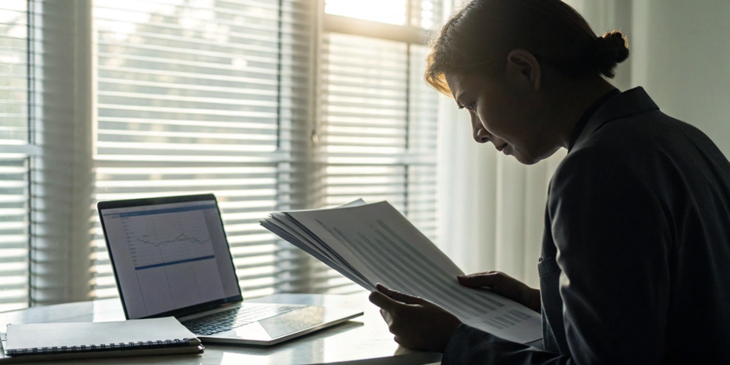 Person reviewing documents and a credit report chart to file an Equifax dispute.