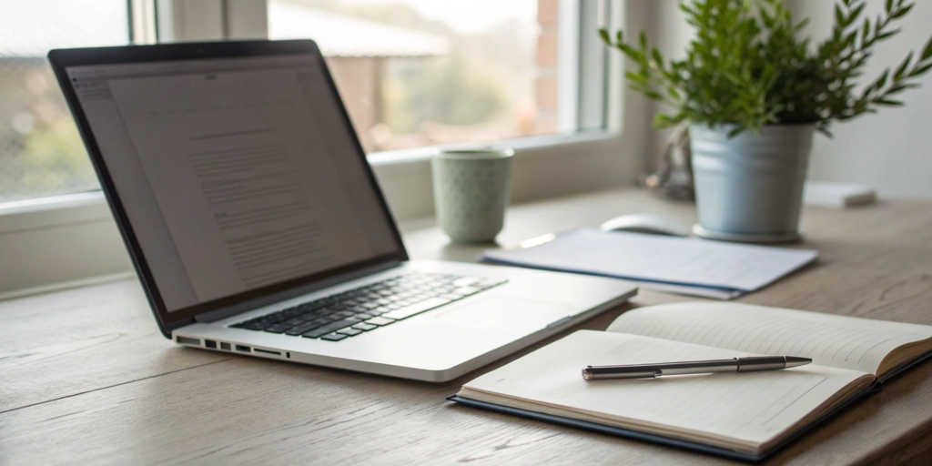 A laptop and notebook for writing a pay for delete letter that works.