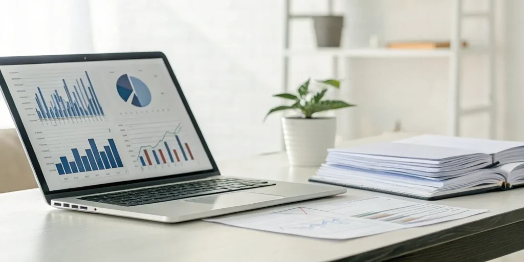 A laptop displaying a DIY credit repair platform dashboard next to documents for disputing credit report errors.