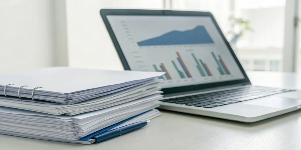 A person working on an effective credit repair plan with a laptop and documents.