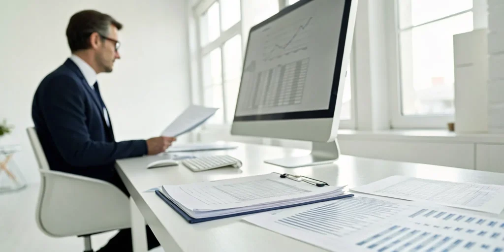 Founder preparing a bad credit startup business loan application on a computer.