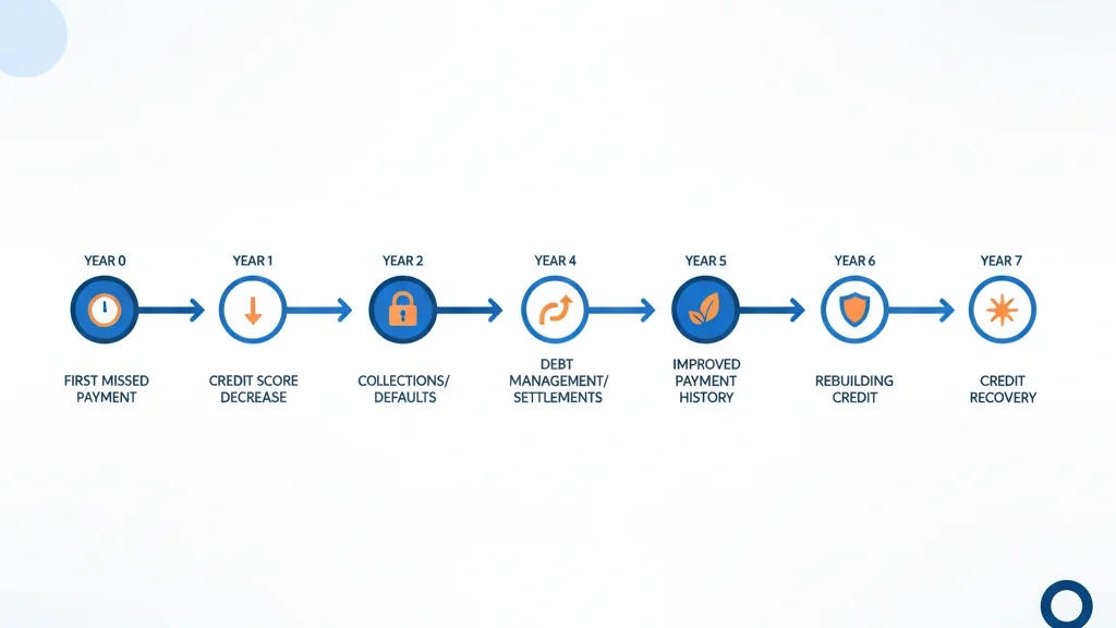 Repossession credit report timeline showing 7-year period from first delinquency to removal