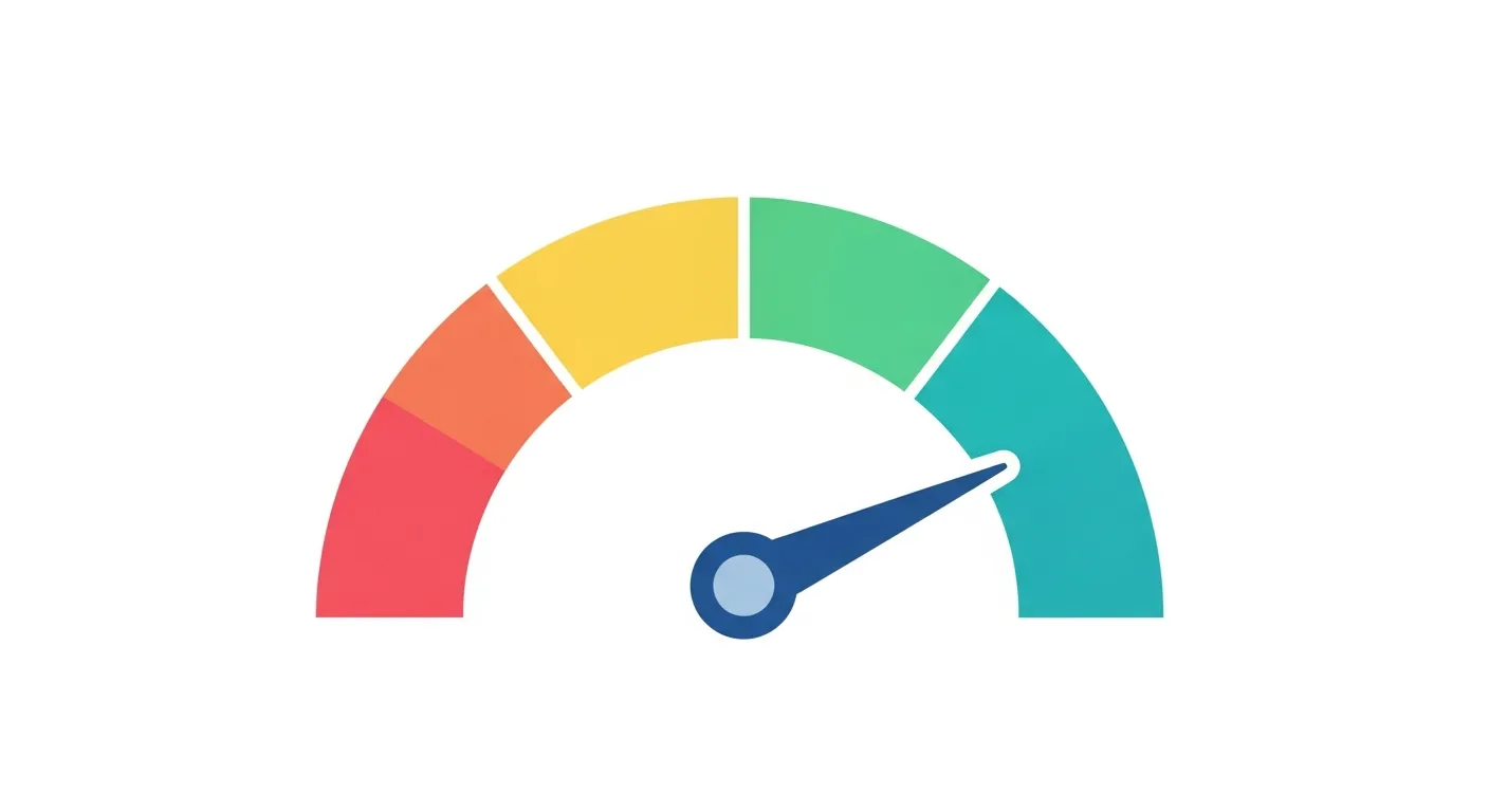 Credit score improvement gauge showing progress after removing collections