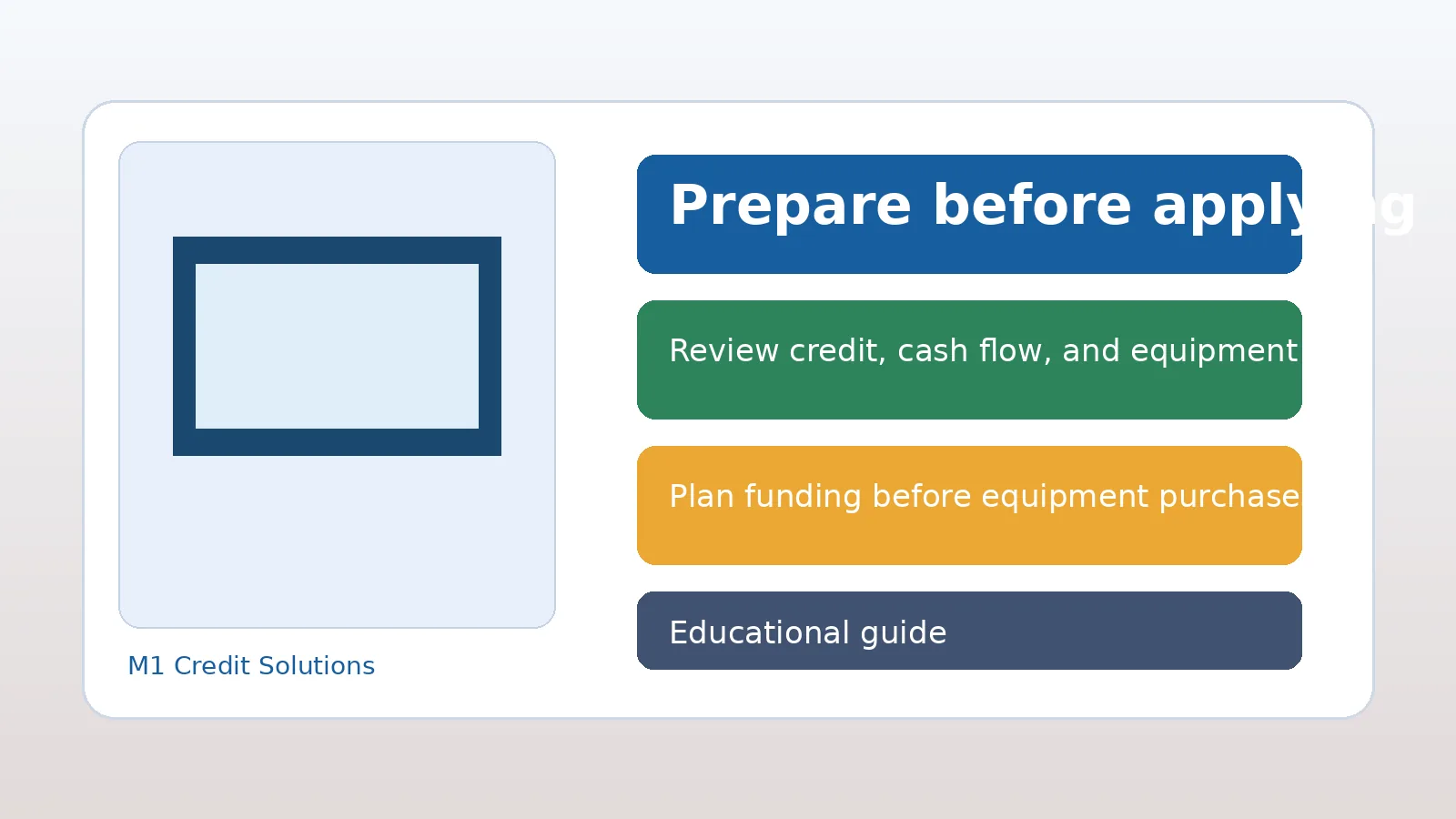 preparing for equipment financing application