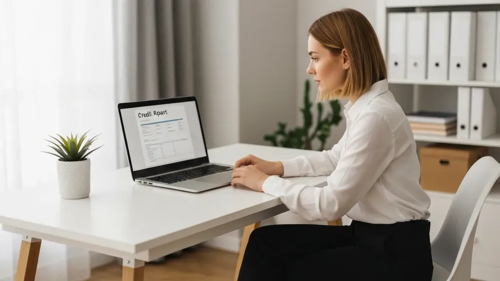 Person reviewing their free credit report on a laptop without hurting their credit score