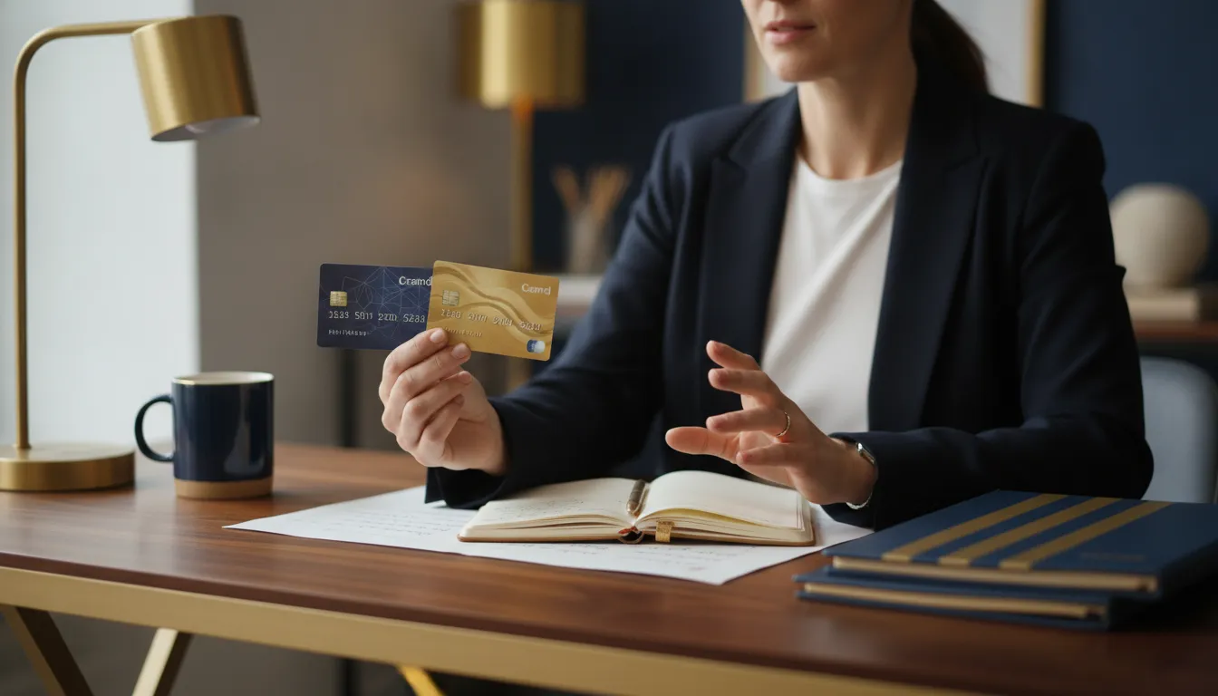 Business owner comparing a credit card and line of credit