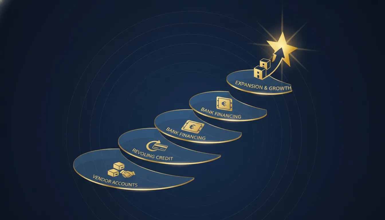 Small business progressing through four business credit tiers