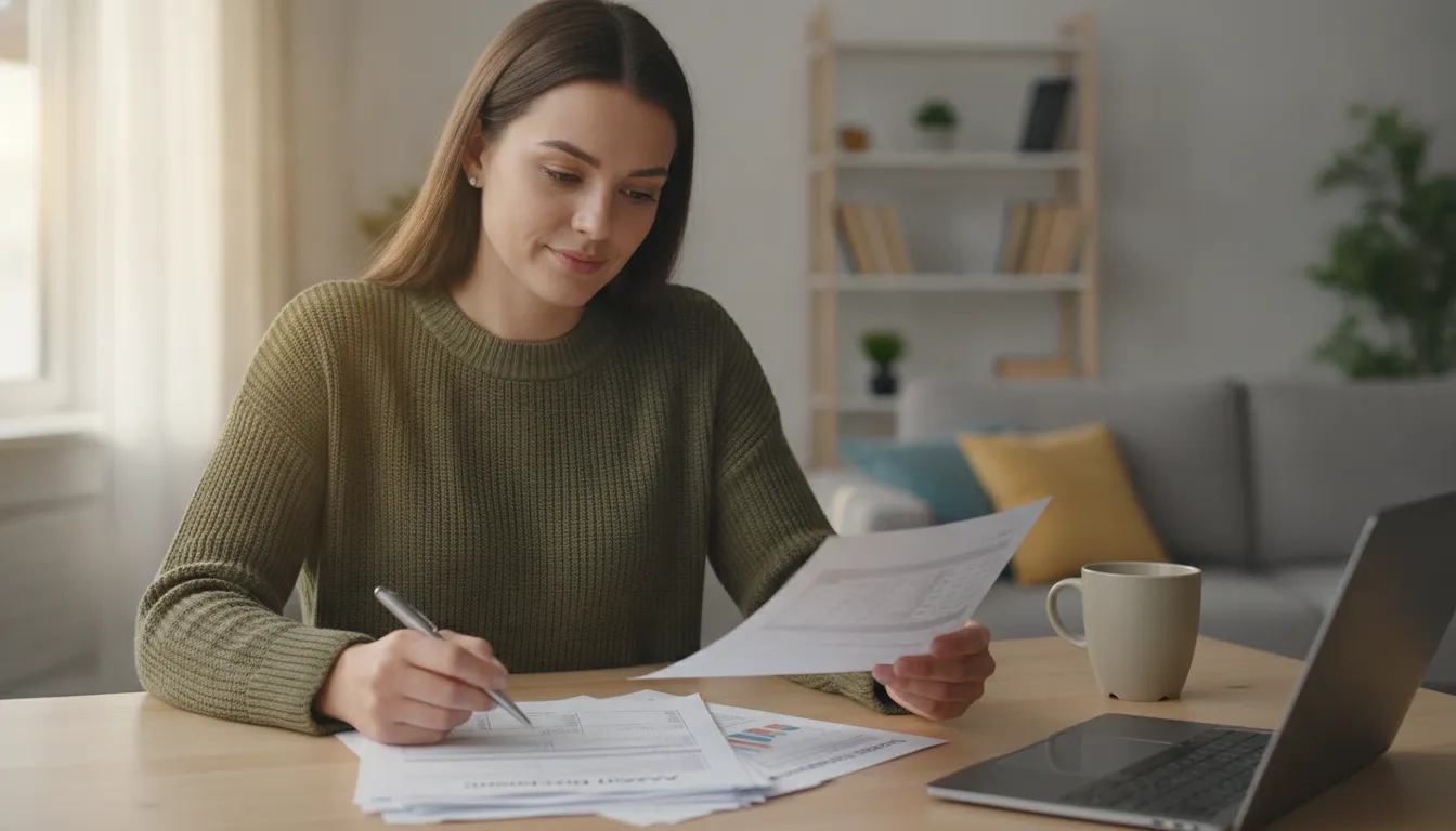 Renter reviewing a credit report after being denied an apartment because of credit