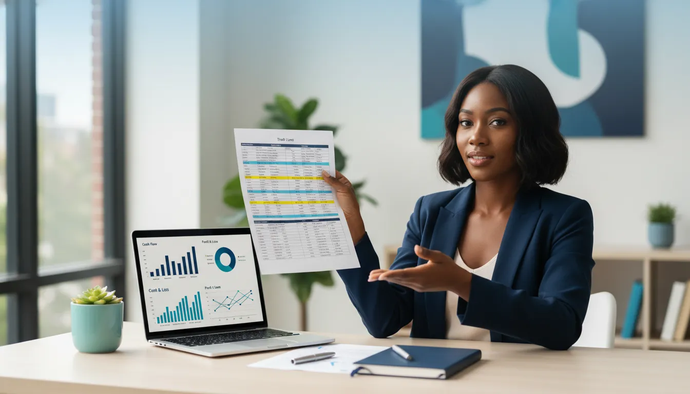 Founder learning how to read a business credit report before funding