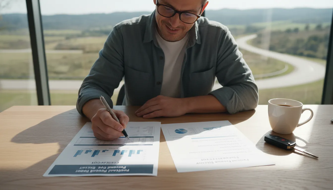 Person making a plan to rebuild credit after repossession